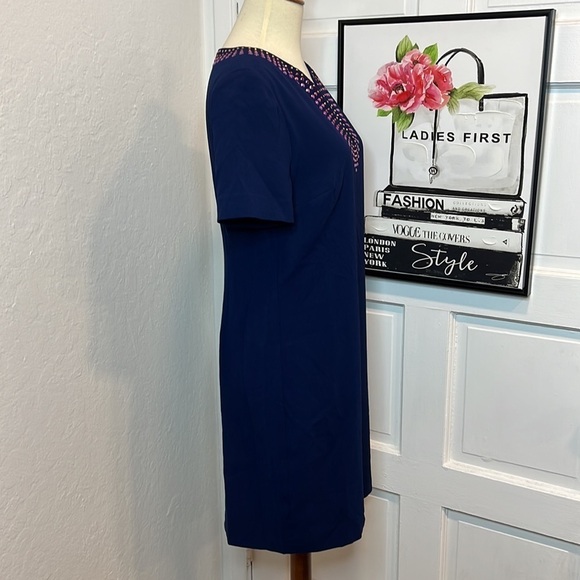 NWT Trina Turk Navy Heatwave Dress Size 4 - Picture 4 of 10